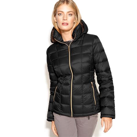 michael kors mens packable down jacket|michael kors shiny puffer jacket.